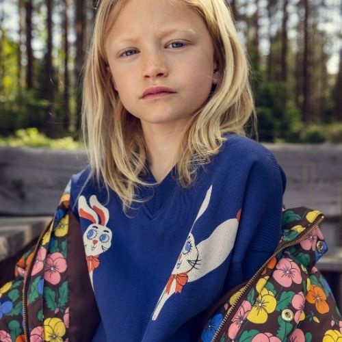 Mini Rodini rabbits sp sweatshirt blue-2