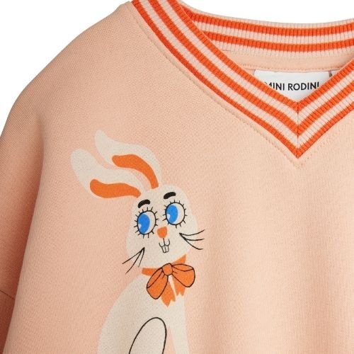 Mini Rodini rabbits sp sweatshirt pink-3