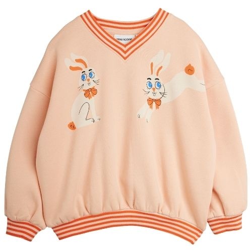Mini Rodini rabbits sp sweatshirt pink-1