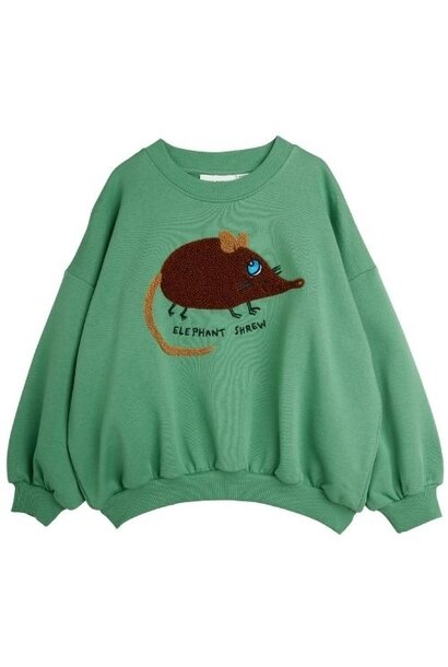 Mini Rodini elephant shrew chenille sweatshirt green