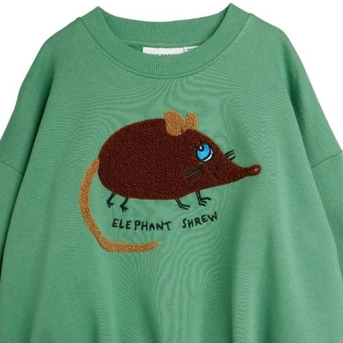 Mini Rodini elephant shrew chenille sweatshirt green-3