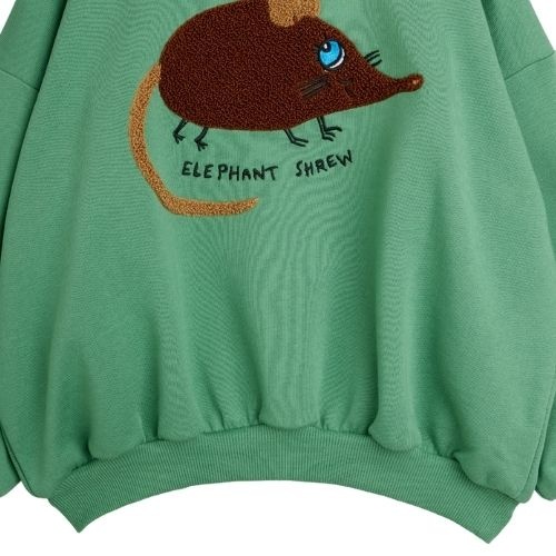 Mini Rodini elephant shrew chenille sweatshirt green-4