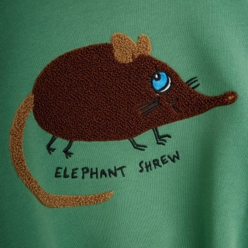 Mini Rodini elephant shrew chenille sweatshirt green-6