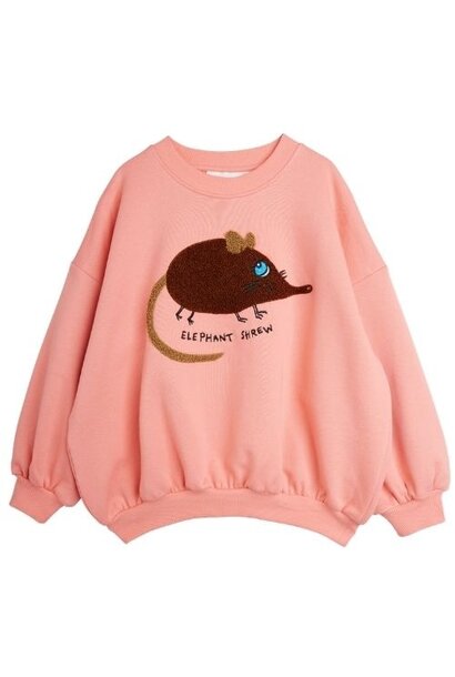 Mini Rodini elephant shrew chenille sweatshirt pink