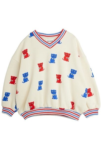 Mini Rodini kittens aop sweatshirt off-white
