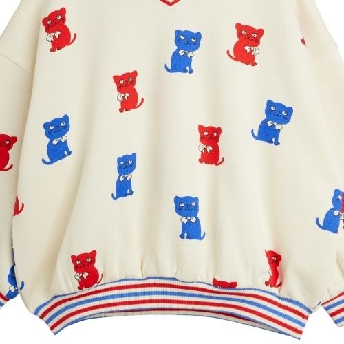 Mini Rodini kittens aop sweatshirt off-white-3