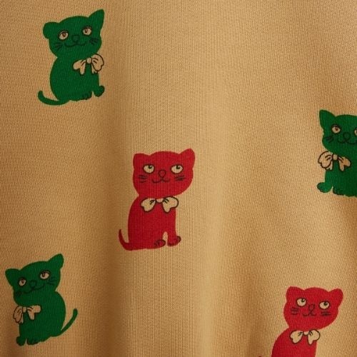 Mini Rodini kittens aop stripes sweatshirt beige-5