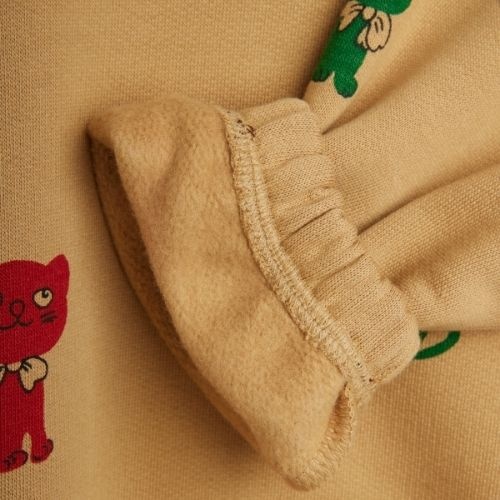 Mini Rodini kittens aop stripes sweatshirt beige-6