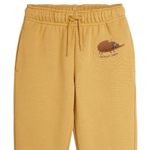 Mini Rodini elephant shrew emb sweatpants beige-2