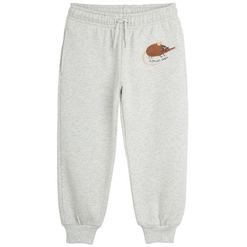 Mini Rodini elephant shrew emb sweatpants grey melange-1