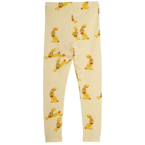 Mini Rodini rabbits aop leggings yellow-5