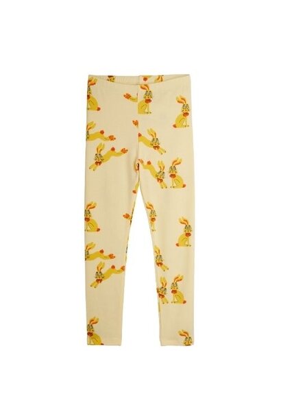 Mini Rodini rabbits aop leggings yellow