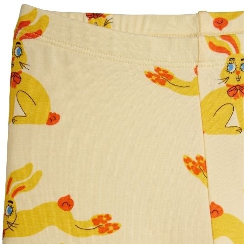 Mini Rodini rabbits aop leggings yellow-2