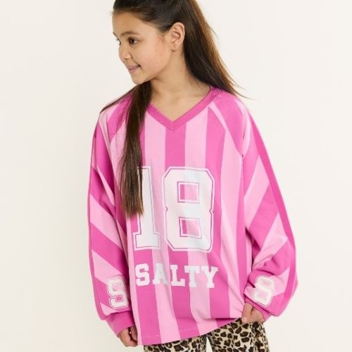 Salty Stitch sport tee stripes pink-4