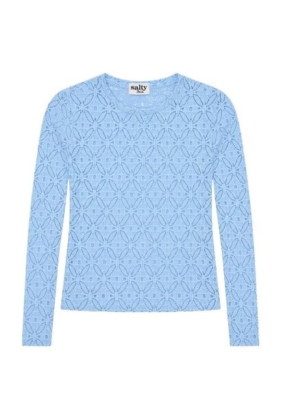 Salty Stitch lace top blue