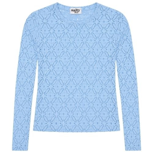 Salty Stitch lace top blue-1