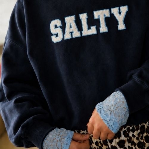 Salty Stitch lace top blue-2