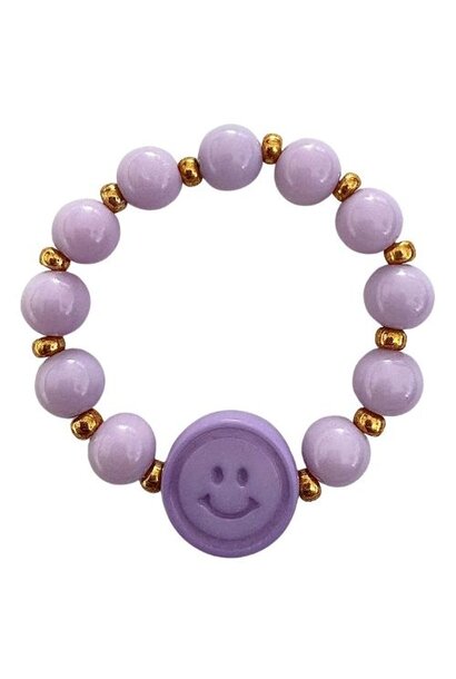 ByMelo armbandje smiley paars