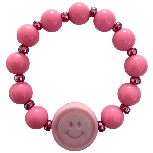 ByMelo armbandje smiley roze-1