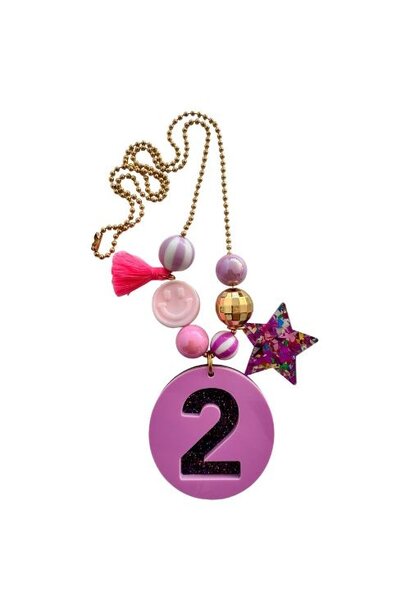 ByMelo verjaardagketting paars/glitter