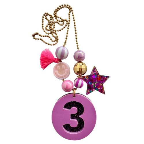 ByMelo verjaardagketting paars/glitter-2