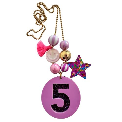 ByMelo verjaardagketting paars/glitter-4