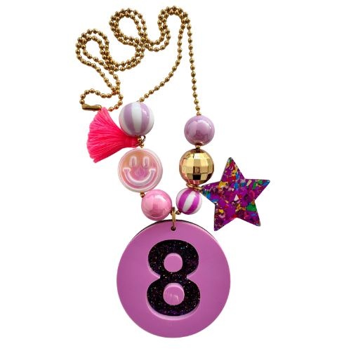 ByMelo verjaardagketting paars/glitter-7