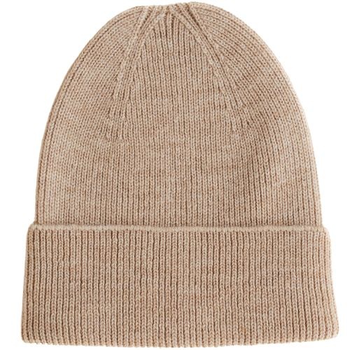 Hvid newborn beanie fonzie sand-1