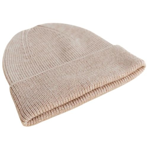 Hvid newborn beanie fonzie sand-7