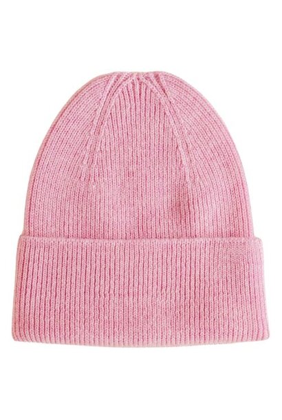 Hvid newborn beanie fonzie cotton candy
