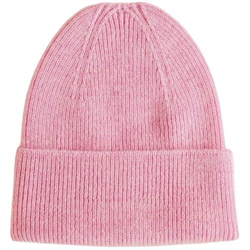 Hvid newborn beanie fonzie cotton candy-1