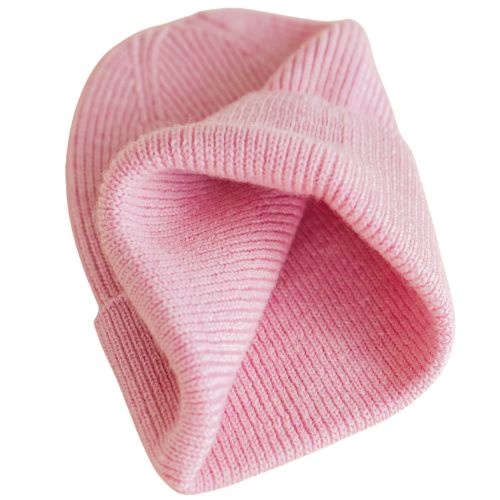 Hvid newborn beanie fonzie cotton candy-3