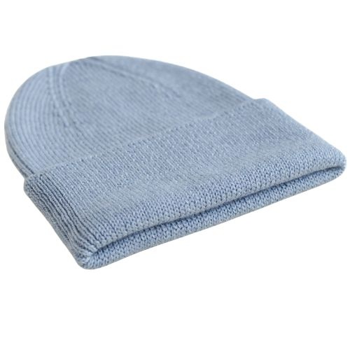 Hvid newborn beanie fonzie light blue-5