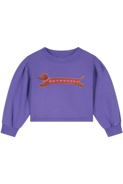 Daily Brat heart dog cropped sweater