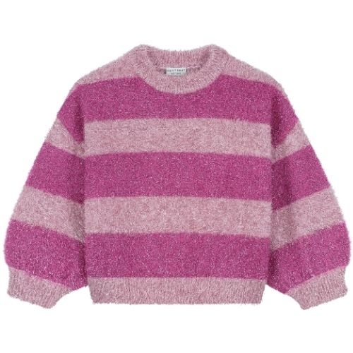 Daily Brat pink glitter stripe sweater-1