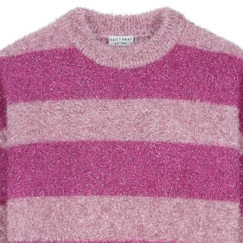 Daily Brat pink glitter stripe sweater-4