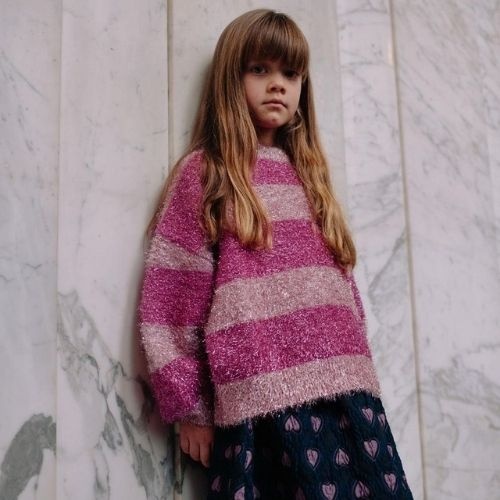 Daily Brat pink glitter stripe sweater-3