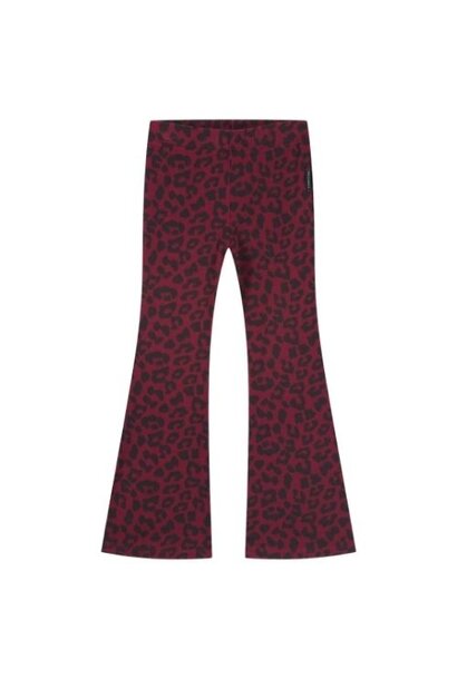 Daily Brat leopard burgundy flared pants