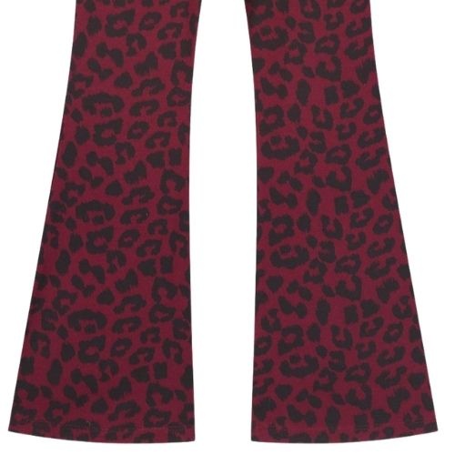 Daily Brat leopard burgundy flared pants-3