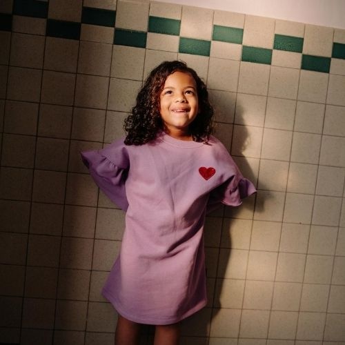 Daily Brat sweat dress heart pink-2