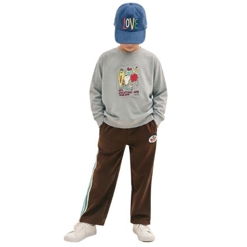 Jelly Mallow happy buddy track pants brown-3
