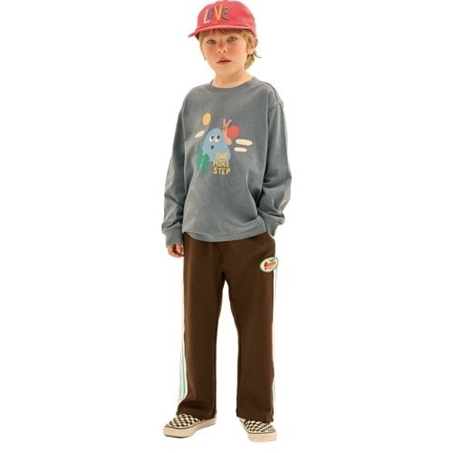 Jelly Mallow happy buddy track pants brown-2