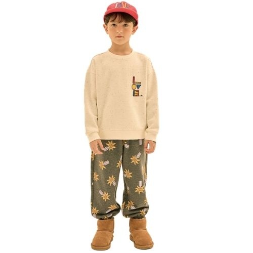 Jelly Mallow keep going all-over aladdin pants charcoal melange-2