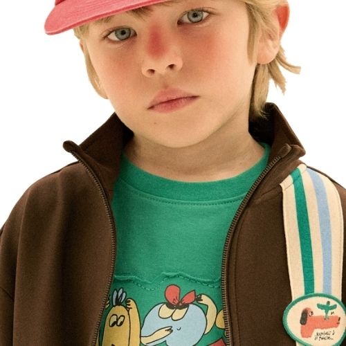 Jelly Mallow happy buddy track jumper brown-2