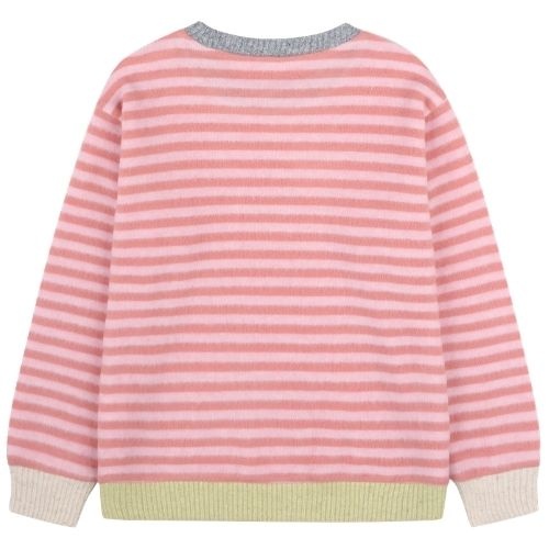 Jelly Mallow happy stripe color-block knit pink-6