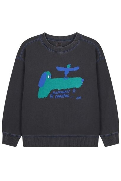 Jelly Mallow happy buddy pigment sweatshirt charcoal