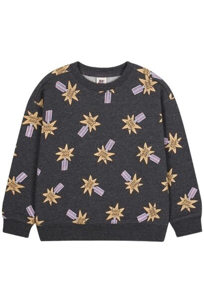 Jelly Mallow keep going all-over sweatshirt charcoal melange