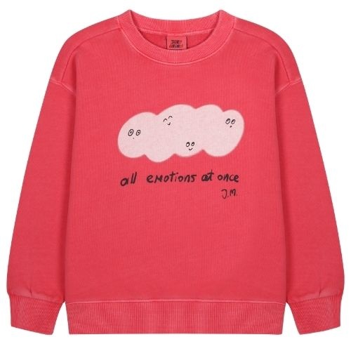 Jelly Mallow cloud pigment sweatshirt red-1