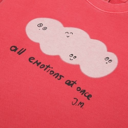 Jelly Mallow cloud pigment sweatshirt red-4