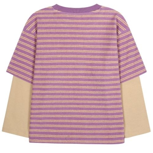 Jelly Mallow joyful stripe layered t-shirt purple-7